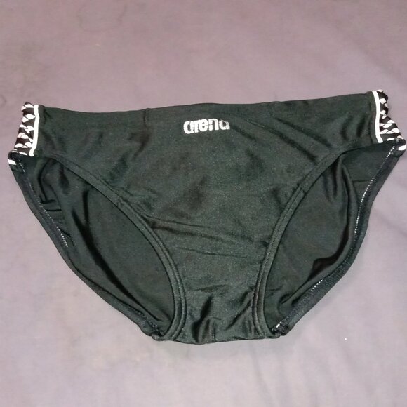 ARENA VINTAGE BLACK TEAM SWIM BRIEF, SIZE LARGE (Pre-Owned) - Picture 1 of 8